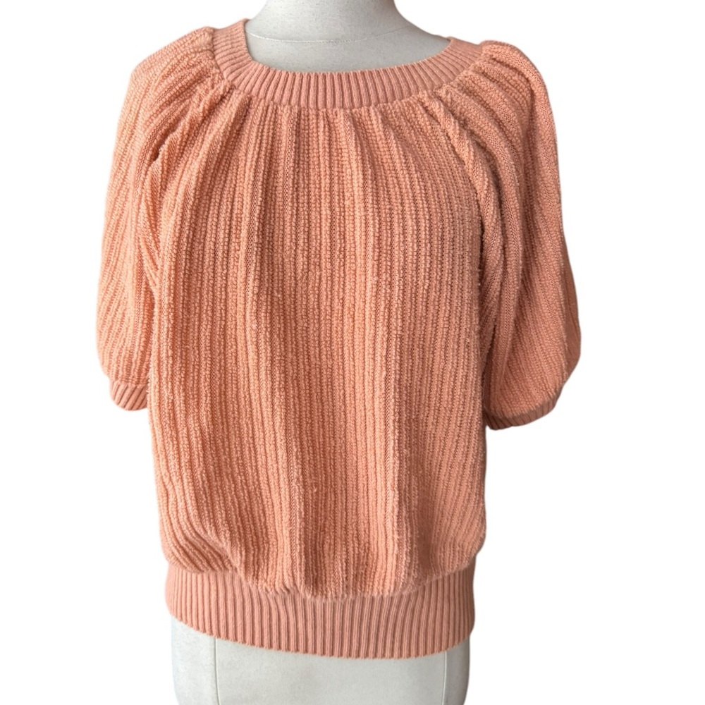1970s Sears Peach Knit Sweater‎